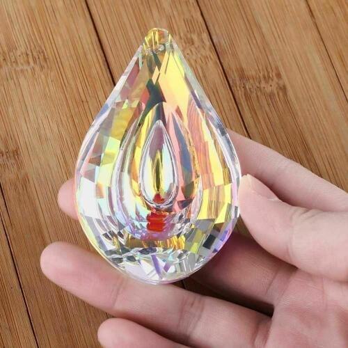 Camal 1pcs 76mm Colorful Chandelier Glass Crystal Lamp Prism Lighting Part Hanging Drop Pendant