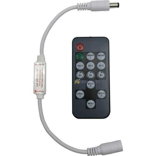 LED Time Controller 14 keys Mini RF Wireless Remote Led Dimmer Controller For Single Color 5050 3528 5730 LED Strip Light 5-24V