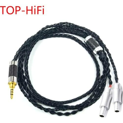 TOP-HiFi Custom Made 2.5/3.5/4.4mm Balanced Silver Plated Cable 8Core Detach Cable For HD800 HD800S HD820 Headphones