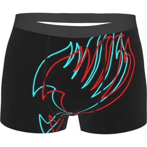 Fairy Tail Anime Natsu Dragneel Lucy Happy Neon Guild Mark Underpants Breathbale Panties Mens Underwear Comfortable