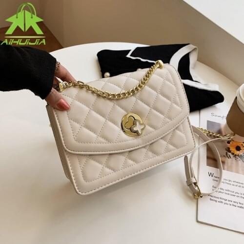 Women Fashionable Shoulder Bags New Female Messenger Bags Thread Handbags Chain Wild Crossbody Bags Casual Diamond Lattice Bags