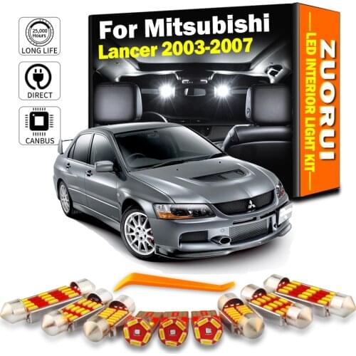 9 x Ice Blue No Error Car LED Light License Plate Bulb Package Kit For 2003-2007 Mitsubishi Lancer Interior Map Dome Trunk Lamp