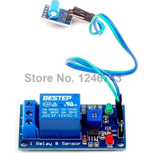 1PCS 1 Channel 12V Relay Module Vibration Sensor Module Alarm Trigger Module for Household Appliance Control
