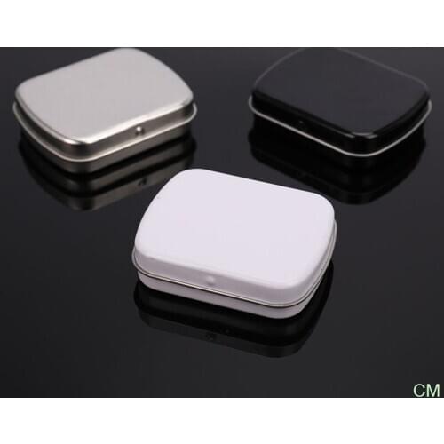 1PC Small Empty Metal Tin Flip Storage Box Case Organizer For Money Coin Candy Key Container Jar cans Silver Black white