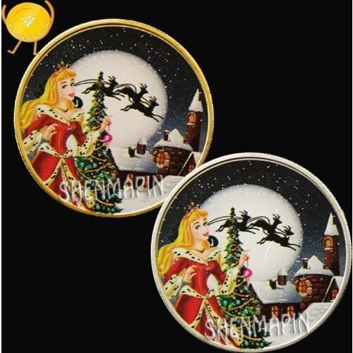 1 Oz 9999 Gold Silver Christmas Princess Commemorative Coin 1 Dollar Elizabeth II Coins Collectibles Australia Christmas Gifts