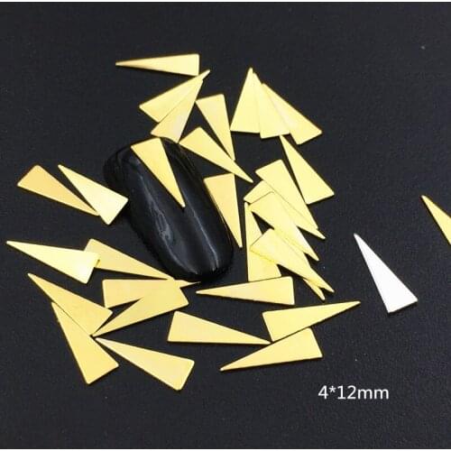 10pcs/bag Japan Korea 3D Nail Art Decoration Metal 4*12mm big Triangle DIY Charm Nail Styling Tools