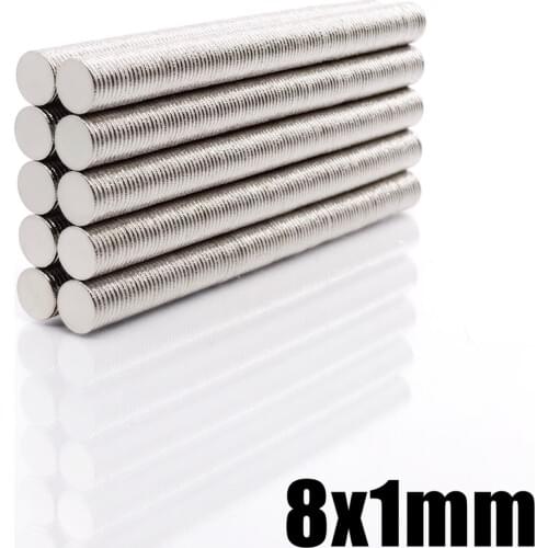 50/100/200/500/1000pcs 8x1 Super Powerful Strong Bulk Round NdFeB Neodymium Disc Magnets Dia N35 Rare Earth Magnet 8*1