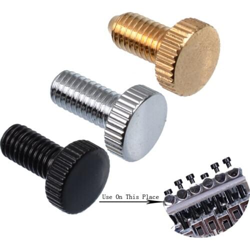 6pcs Electric Double System Tremolo Bridge Fine Tuning Screws Thread For Electric Guitar diameter 5MM Black Gold Silver
