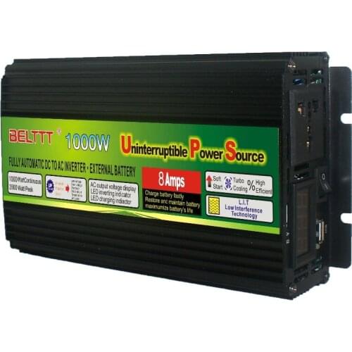 Free shipping modified sine wave solar inverter 12v 220v 1000w Dropshipping home vehicle boat use built-in battery charger