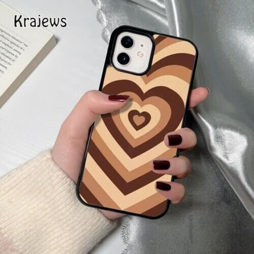 Krajews Latte Love Coffee Heart coque Phone Case for iPhone 12 mini 5 6S 7 8 PLUS X XS XR 11 PRO MAX SE 2020 Cover Funda Shell