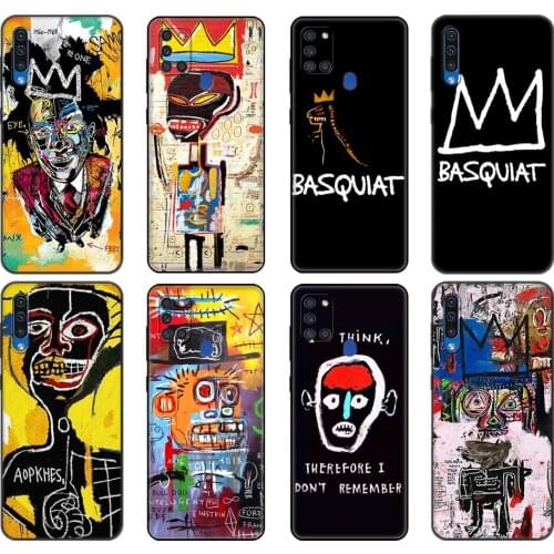 Black tpu Case For Samsung Galaxy A50 50S A30S A10 A01 A11 A21S A31 A41 A51 A71 M21 M30S S10 LITE Cover Jean Michel Basquiat