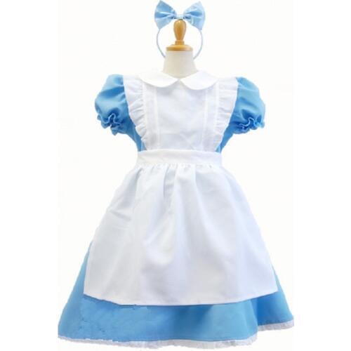 Blue Alice Dream Adventure costume for kids dress lolita Maid Cosplay Carnival halloween Costumes For Kid Children girls party