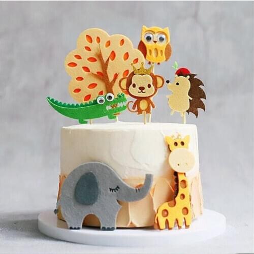 Safari Party Cake Topper Decoration Safari Animal Theme Cake Decoration Accessories Birthday Childrens Boy Party Supplies