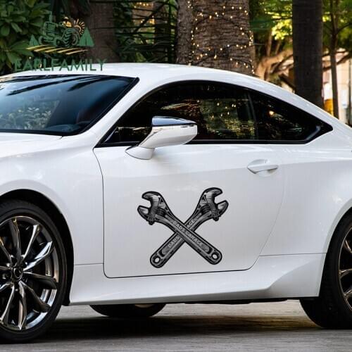 EARLFAMILY 43cm x 36.4cm for Dads Garage Tools Big Car Stickers Window Decal Vinyl Car Door Trunk VAN JDM SUV Assessoires