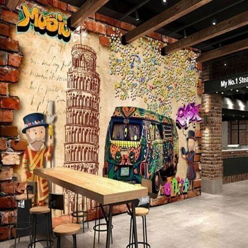 Photo wallpaper European style retro nostalgia car wallpaper TV background wall stereo wallpaper custom mural