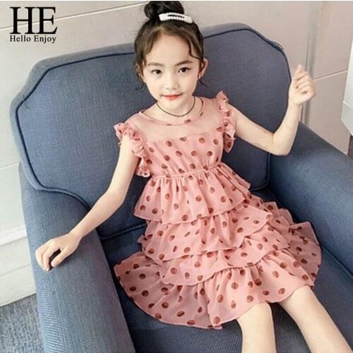 HE Hello Enjoy 2021 Summer New Baby Girl Princess Dress Girl Dress Children Dress Kids Teenager Lace Dress Fancy Toddler Clothes