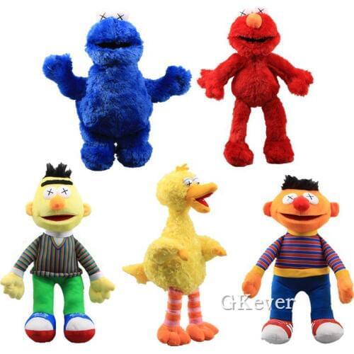 Sesame Street 5 Styles Elmo Cookie Monster Plush Dolls Bert Ernie Big Bird Fashion Soft Toys 40-48 cm Children Gift