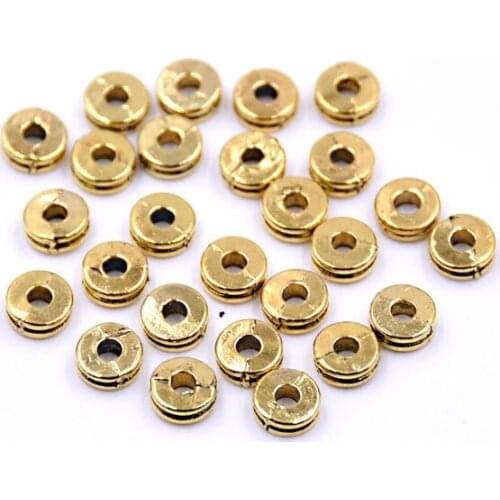 KANGKANG wholesale price 100 Pcs/lot zinc alloy Double layer flat circle sheet Jewelry Silver Gold Accessories DIY Bracelets