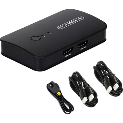 HDMI-compatible KVM Switch with Extender 1080p Share 2xUSB Disk Monitor Printer Keyboard Mouse for 2 computers