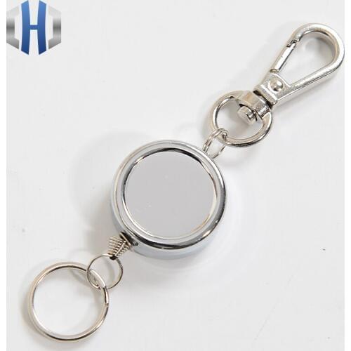 2cm Metal Keychains High Elastic Nylon Key Ring Anti-lost Telescopic EDC Key Ring