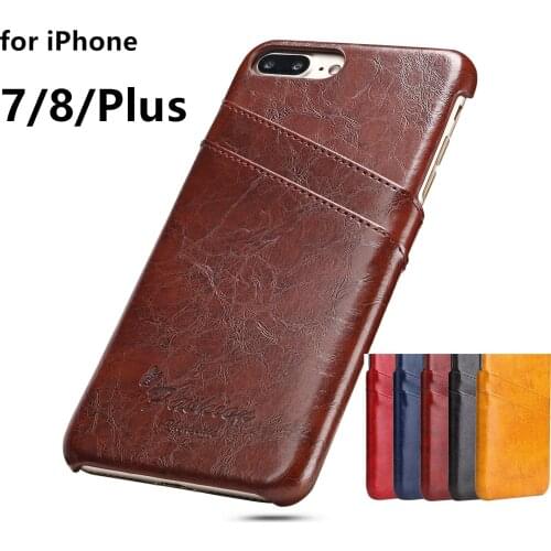 Fashion Business leather case for iPhone 7 Plus / for iPhone8 Plus holster card Holder back cover Phone shell