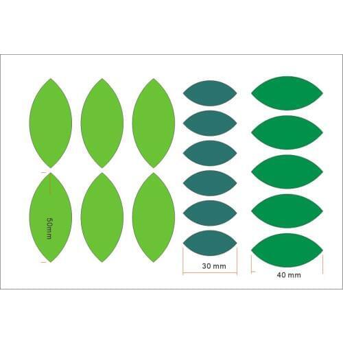 Multi size leaves die 15.8mm thick SMR-FL0059XLA wooden steel rule with back case