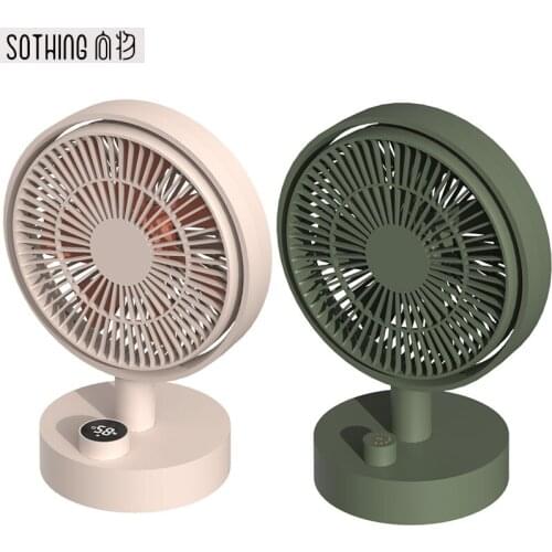 Youpin Sothing Desktop Fan Digital Display Shaking Head USB Fan Stepless Wind Speed Low Noise Portable Plume Version For Office