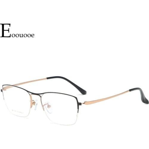 Half Pure Titanium Glasses Frame For Men Women Glasses Prescriptio Oculos Eyewear Gafas monturas de lentes hombre