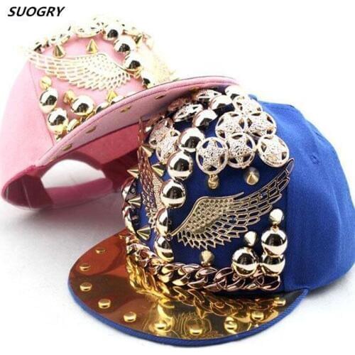 Cool Summer Eagle Adult Baseball Caps Street dance Punk Rivet Hip Hop Cap Men Casual Snapback Hat Flat Brimmed Hat