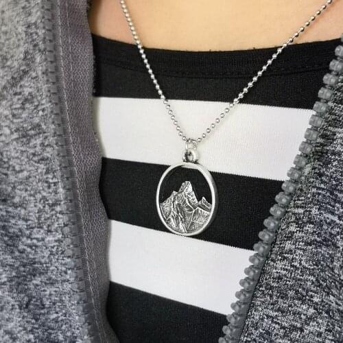 The Mountains are Calling Mountain Necklace Birthstone Necklace Mountain Charm Pendant, Boho Jewelry