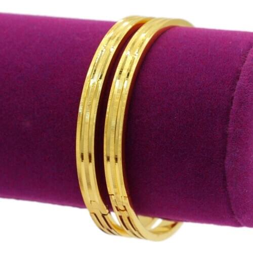 PINXUN Can Open Dubai Ethiopian Gold Bangles Africa Arab Gold Color Bracelets For Women Girl Boy Wedding Jewelry Gifts XTE4