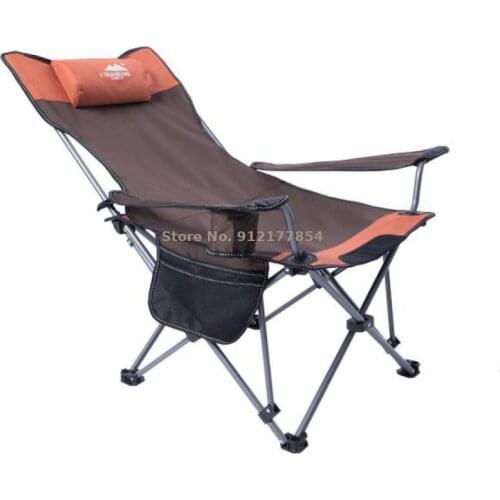 Outdoor Folding Reclining Chair Portable Back Fishing Chair Camping Folding Chair Leisure Bench Sitting And Lying In Bed Beach C