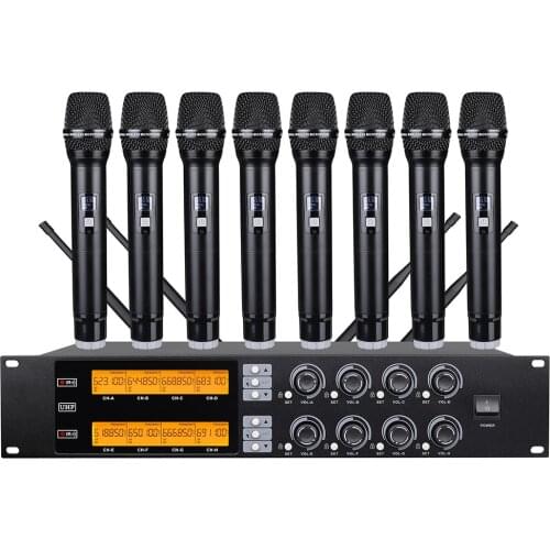 Professional UHF wireless microphone system all metal handheld microphone suitable for church school stage microphone