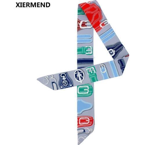 2018 New belt head slender narrow longscarf fishion woman tied bag handle skinny scarves small ribbon headscarf
