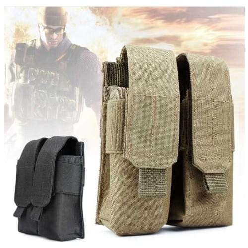 Airsoft Magazine Pouch MOLLE Double Magazine Holder 1000D Nylon Pistol Bag for Hunting Molle Clip Bag Pouches