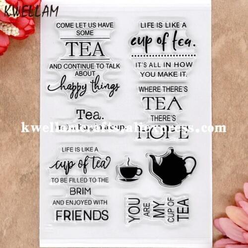 TEA FRIENDS happy thins HOPE Scrapbook DIY photo cards rubber stamp clear stamp transparent stamp 11x16cm 8072607