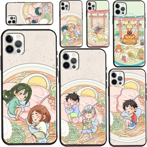Anime Boys Funny Ramen Japan Case For iPhone 11 Pro Max 12 mini 12 Pro Max 6S 7 8 Plus SE 2020 X XR XS Max Phone Cover
