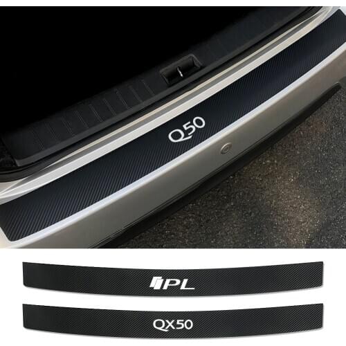 Auto Trunk Carbon Fiber Protector Car Rear Bumper Stickers For Infiniti Q50 Q30 Q60 Q70 IPL QX50 QX30 QX60 QX70 QX80 Accessories