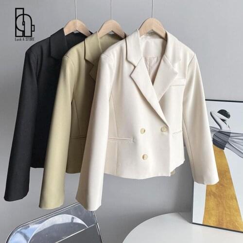 2021 Women Autumn Coat Turn Down Collar Short Blazer Feminino Vintage Ladies Coat Casaco Feminino Tops For Women Clothes