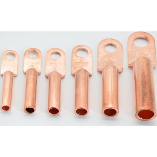 1pc Cable Connector Crimping Type Copper Terminals copper cable terminal Tube DT-10 DT-16 DT-25 DT-35 DT-50 DT-70 mm2
