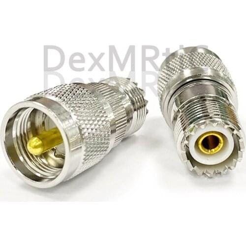 1PC UHF Female SO239 Switch UHF Male PL259 RF Adapter Connector Straight Coupler nickelplated Wholesale Fast Ship