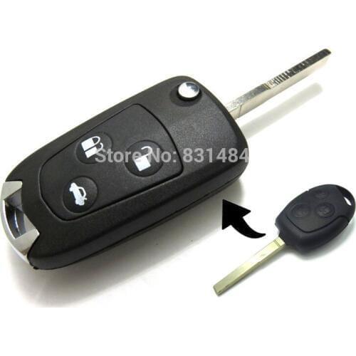 10pcs/lot 3 Buttons Modified Folding Remote Car Key Flip Fob Shell Styling For Ford Focus Mondeo Fiesta