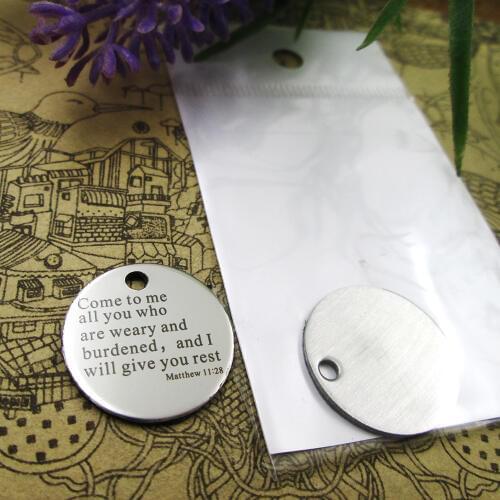 20pcs--"Come to me all you who are weary and burdened..."stainless steel charms more style for choosing DIY Charms from Bible