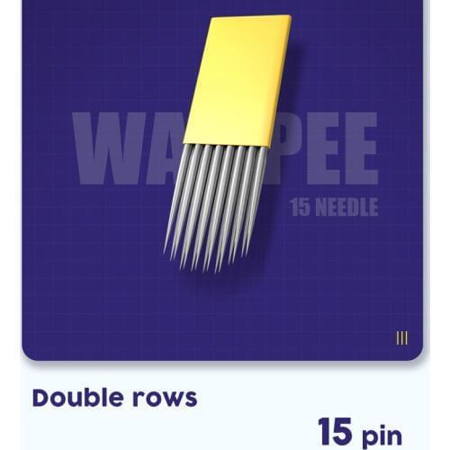 100pcs U Shape 15 Pin Double Needles Blade Shading Microblading Needle For 3D Embroidery Manual Tattoo Pen Permanent Fog Eyebrow