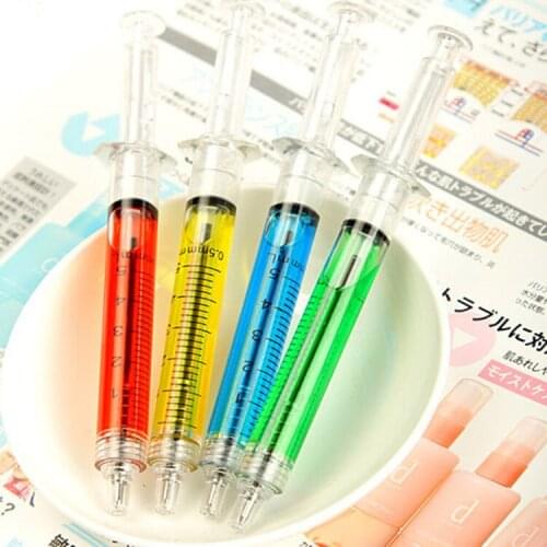 10PC Korea Creative Stationery Syringe Ballpoint Pen Needle Tube Pen Student Prize Student Stationery Cute School Supplies