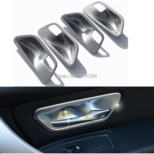4 pcs car Inner door bowl cover/ Car door inner shake handshandle sticker for BMW 3 4 Series F30 F32 316i 320i 325i 420i 428i