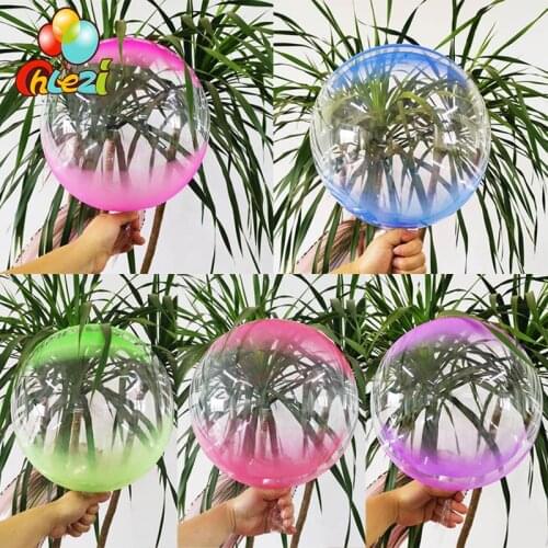 5pcs Double Color BoBo Balloons Gradient Crystal Transparent Helium Ballon Wedding Party Birthday Decorations Kids Baby Shower