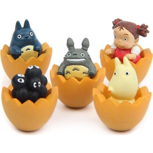 5pcs/lot My Neighbor Totoro Kiki Kikis Delivery PVC Cat Action Figure Doll Studio Eggshell Home Decor Resin Plastic Model