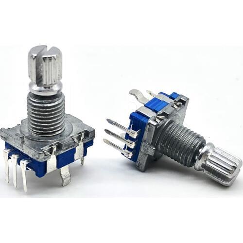 5pcs EC11 Encoder Switch With Push Button Switch Audio Digital Switch 20 Position 5Pin Plug in 15MM Plum Shaft Handle Length