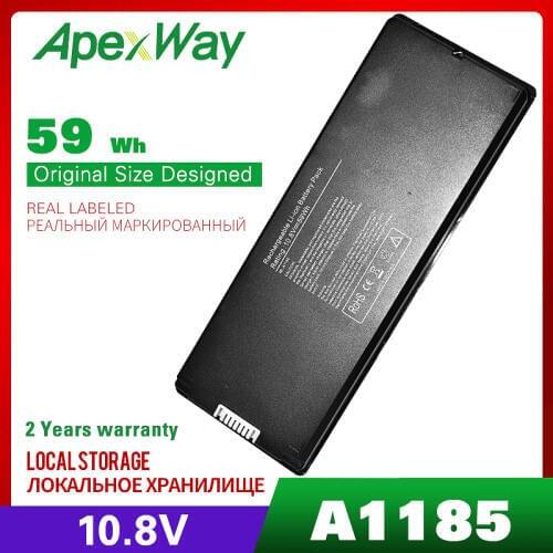 10.8V 60Wh Laptop battery for APPLE A1185 ASMB016 MA566 MA566FE/A MA566G/A MA566J/A mid-2009, for MacBook 5.2 A1181 MA472